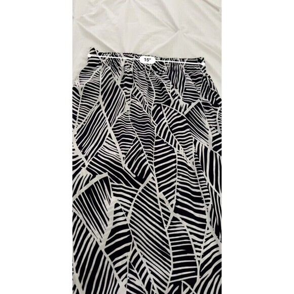 Ann Taylor Loft Maxi Skirt Women’s Medium Navy & White Foliage Pattern Tropical - Picture 8 of 12